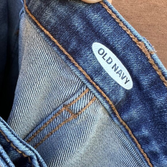 Old Navy Womens Denim Mini Skirt Size 16 Blue Cotton Blend With Pockets Casual E - Picture 2 of 8